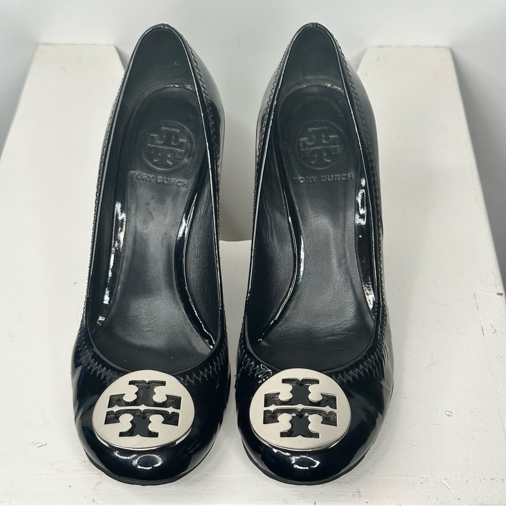Tory Burch Black and White Wedges